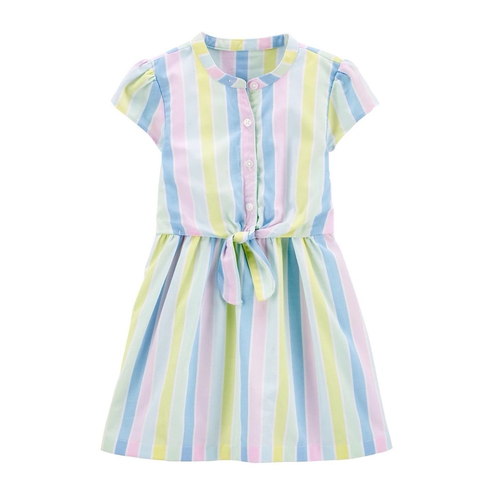 Carter's pastel striped dress with bow tie